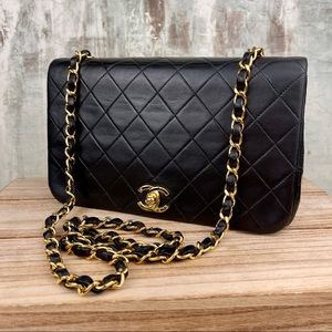CHANEL CLASSIC FULL FLAP BLACK LAMBSKIN 24K GHW SMALL 🔥Like New!!!!🔥